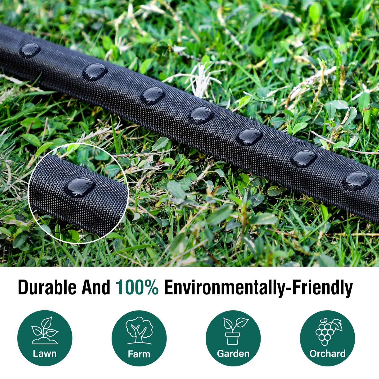 Premillow Soaker Hose waters a vegetable patch with efficient drip irrigation.