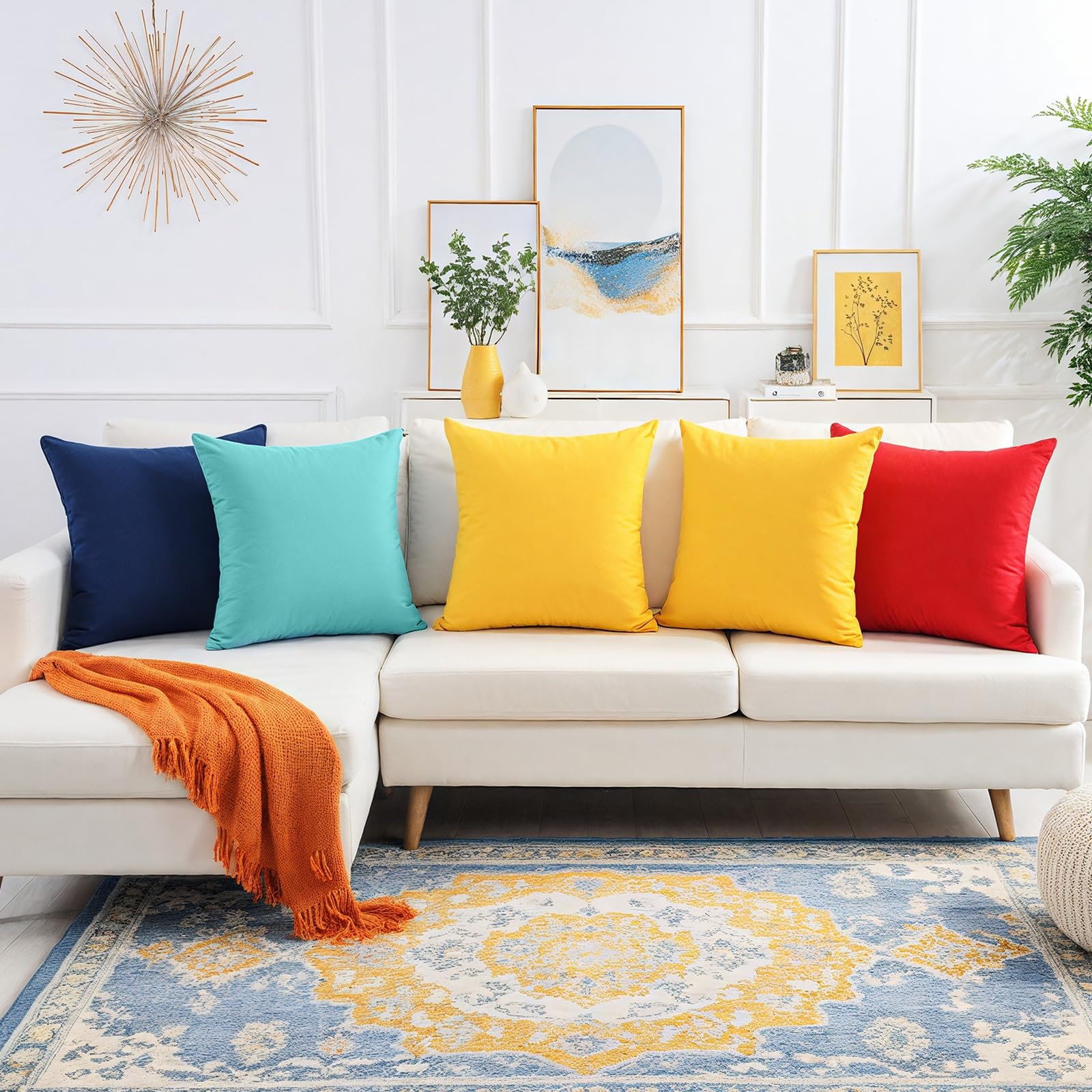 Premillow sunlit patio scene featuring yellow cushion for inviting lounging.