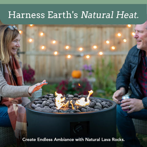 Premium Pebbles gas fireplace stones in black lava for durable heat.