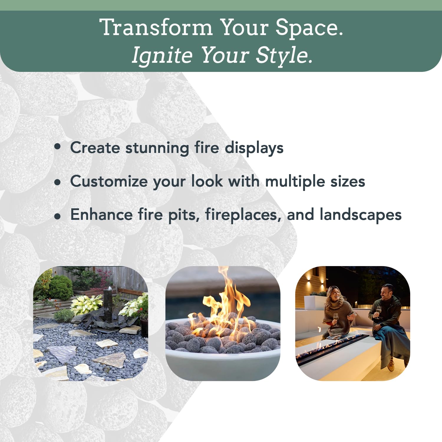 Premium Pebbles lava rocks for saunas add natural texture and warmth.