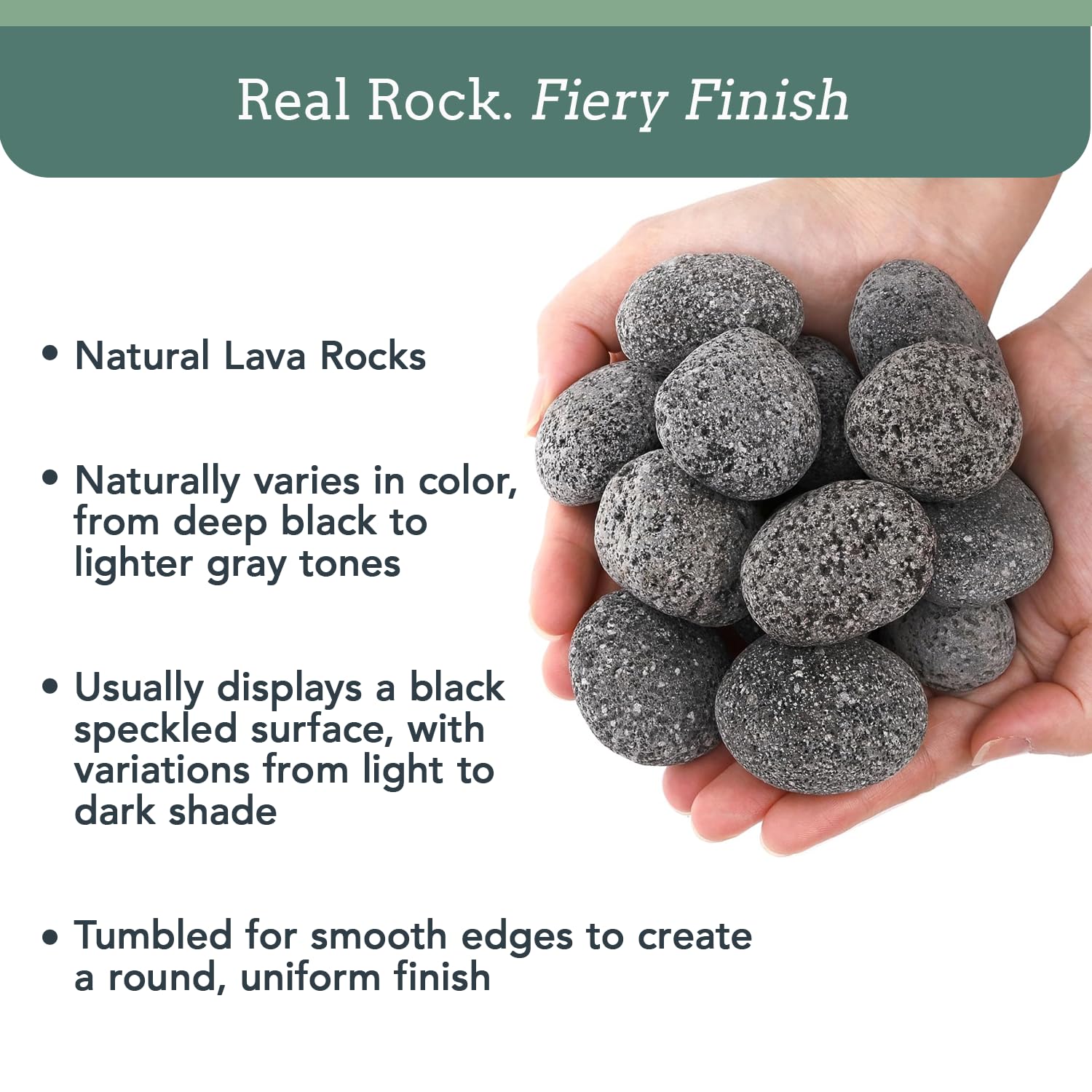 Premium Pebbles fire pit rocks creating a natural, authentic lava look.