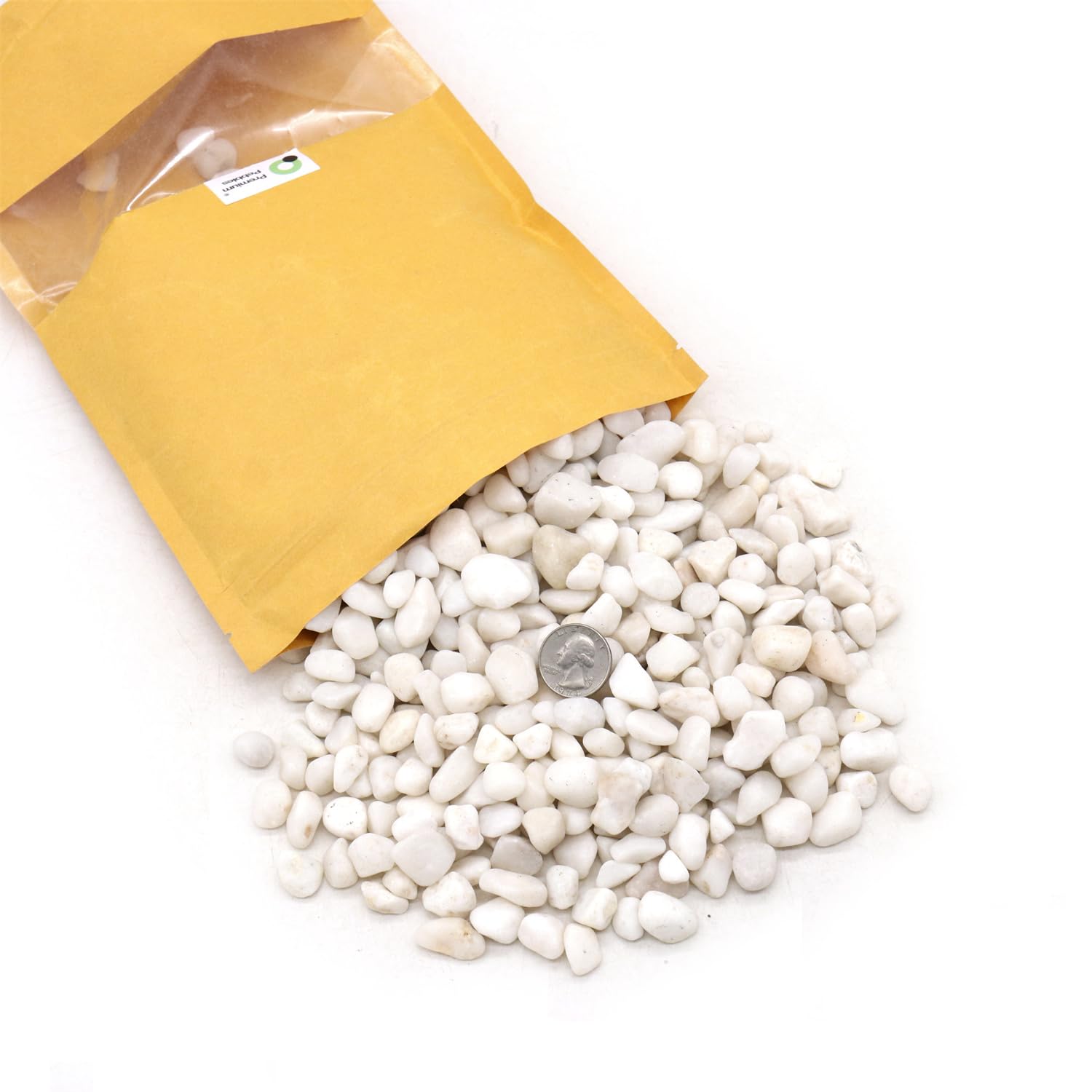 Premium Pebbles White Rocks displaying color variation to add depth to décor