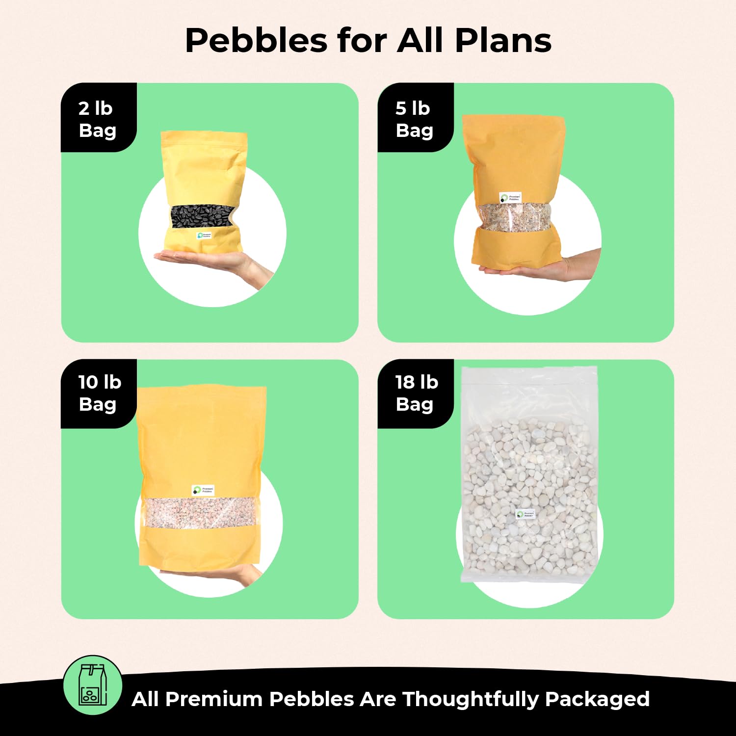 Premium Pebbles White Rocks suitable for indoor and outdoor use in garden beds