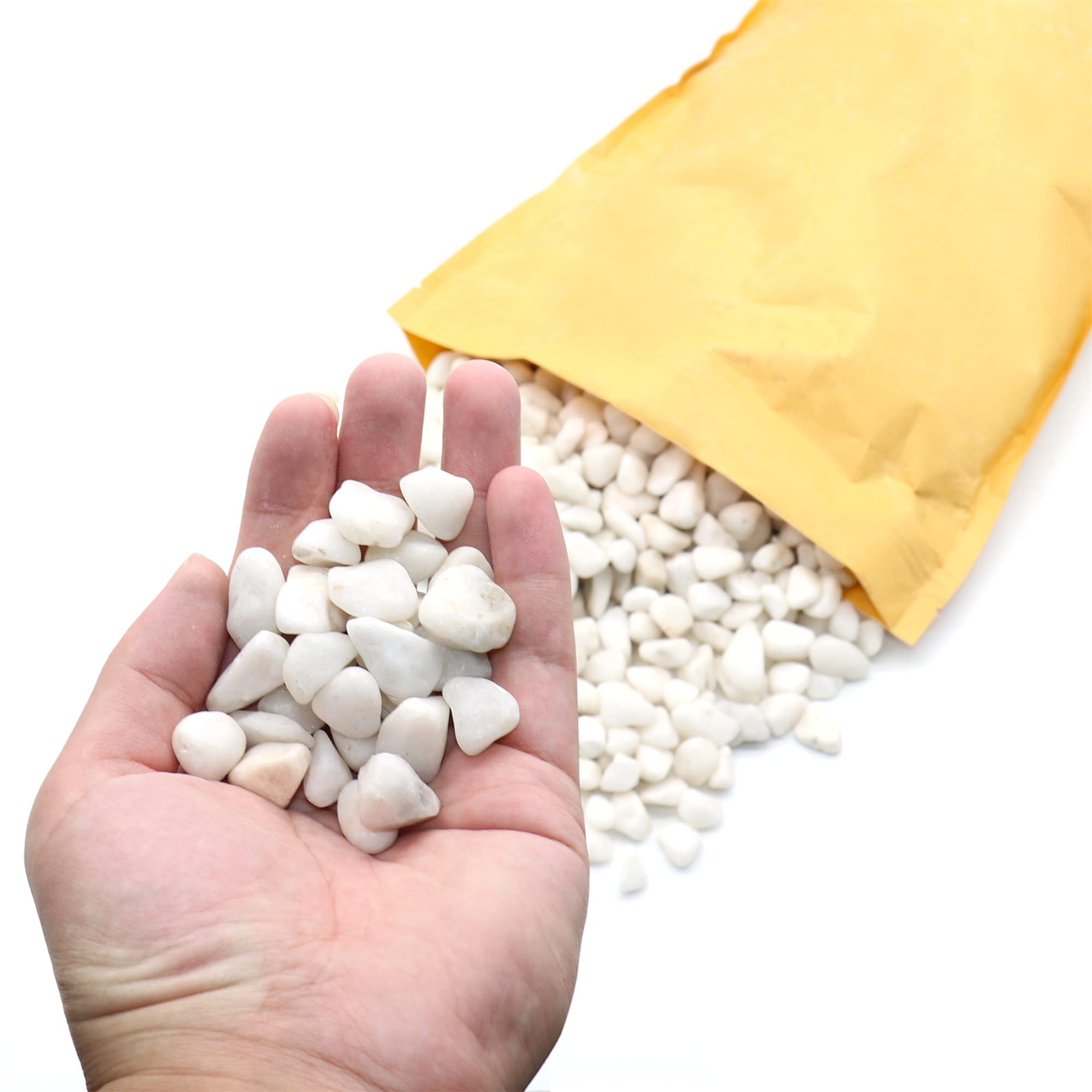 Premium Pebbles White Rocks in a small pack for quick touch ups