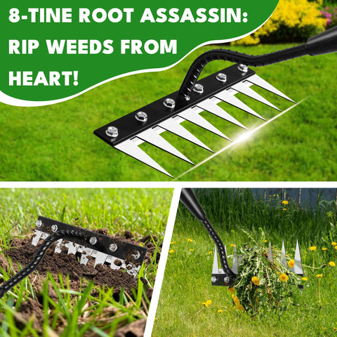 PREMJIN ergonomic rake handle reduces hand fatigue during long weeding sessions