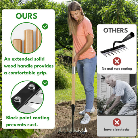 PREMJIN Gardenia iron weeding rake proves carbon steel durability under tough conditions