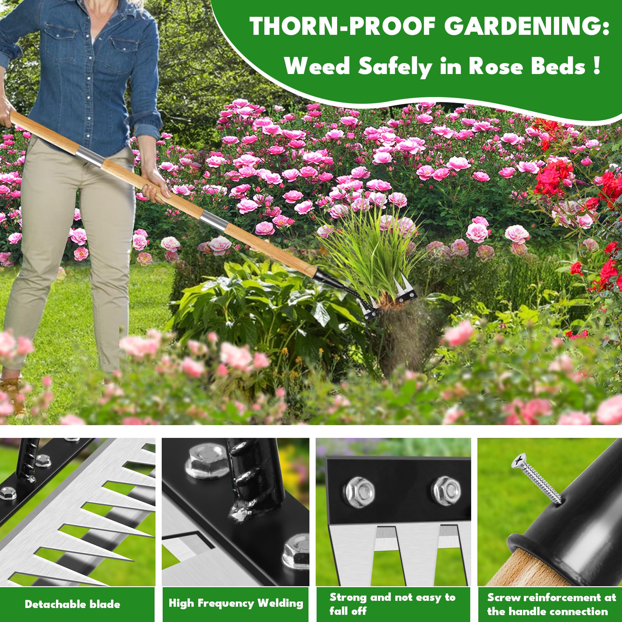 PREMJIN weeding rake handles bulbs trenches roots and debris with ease