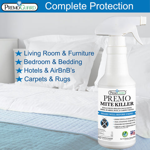 Premo Guard kids and pets area safe label emphasizes gentle use.