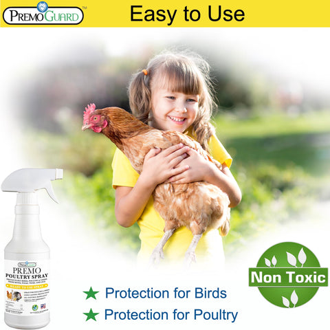 Natural oil formula from Premo Guard offers non-toxic pest control for poultry.