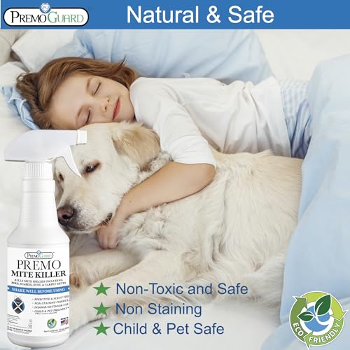 Premo Guard plant-based formula illustrated for home mite control