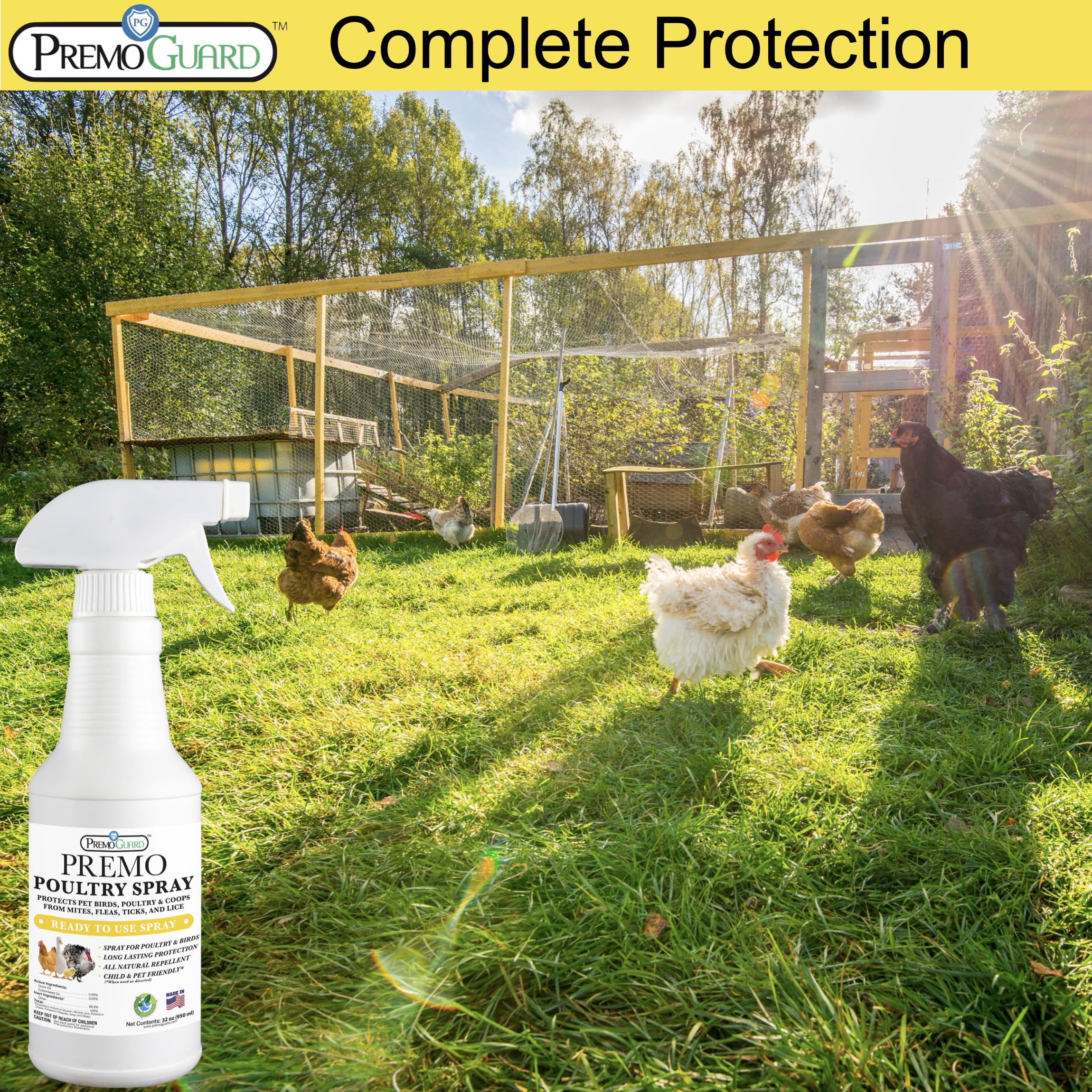 Coop treatment session with Premo Guard supports pest management.