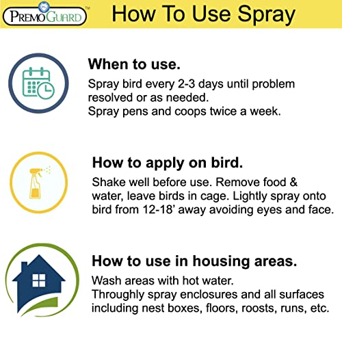 Premo Guard spray applied on coop wood to reduce pests safely.