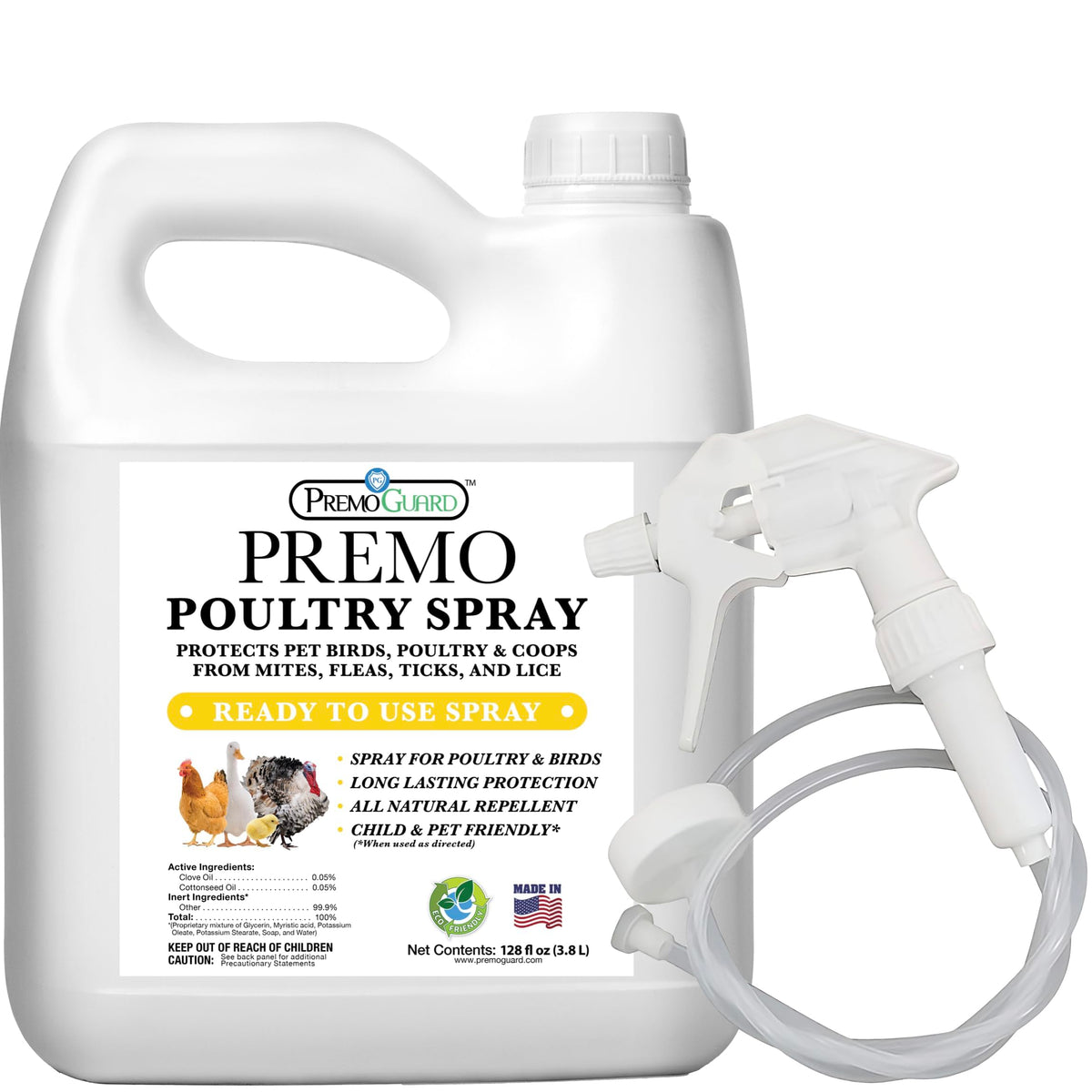 Premo Guard Poultry Spray bottle for direct application and pest control