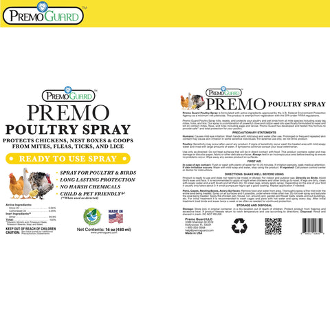 Premo Guard Poultry Spray made in the USA with trusted natural ingredients