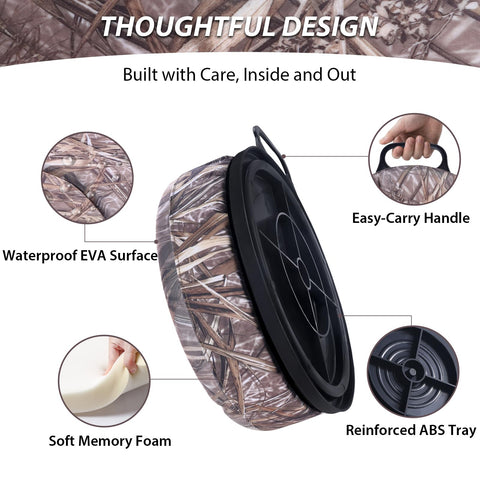 Presentastic durable outdoor seat is ideal for hunters, coaches, and gardeners.