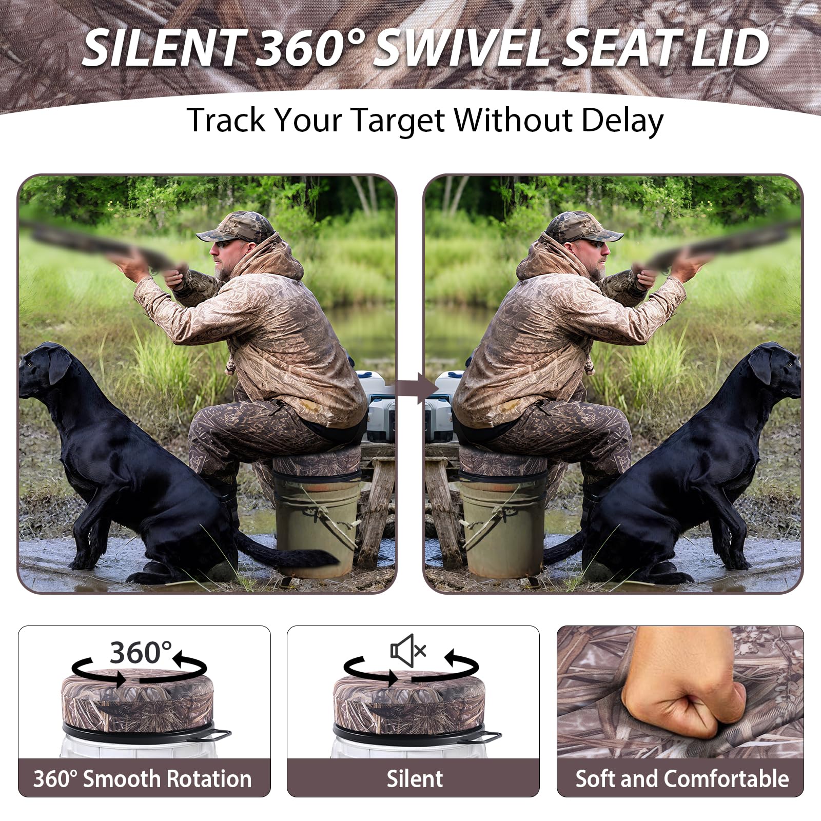 Presentastic portable handle makes it easy to relocate the seat.