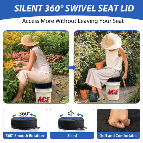 Presentastic portable handle seat moves easily between tasks outdoors