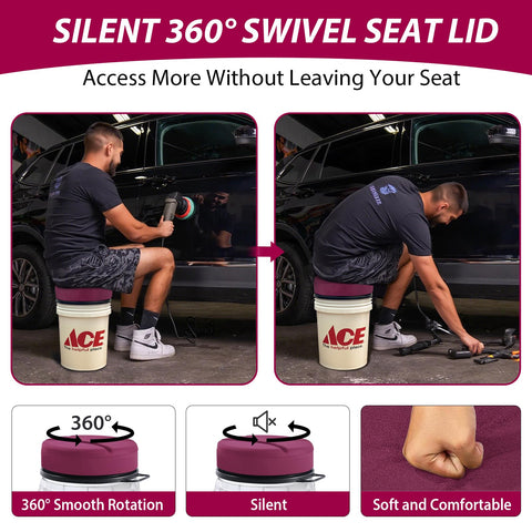 Lightweight portable handle simplifies moving the seat between locations.