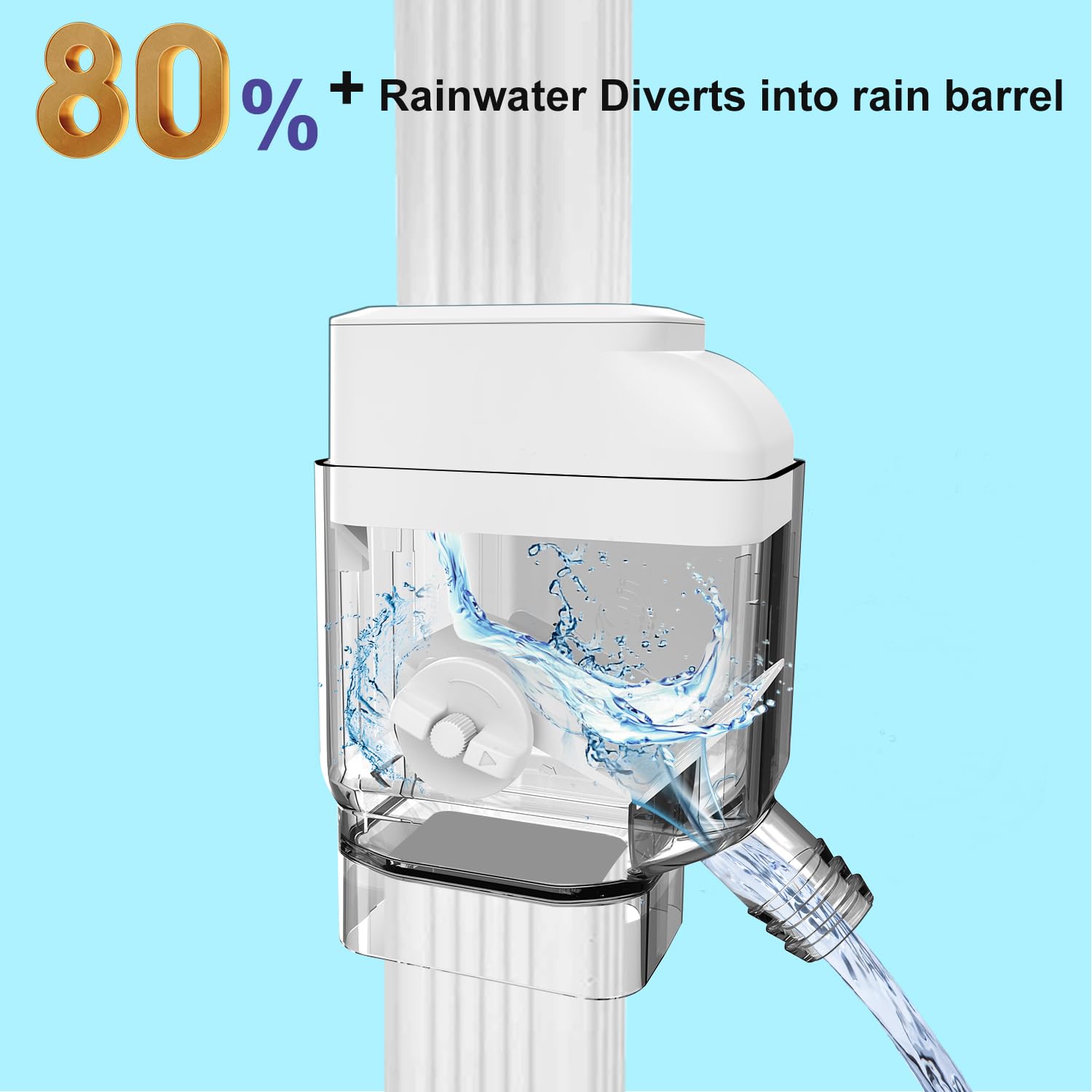 Prestantious built-in filter screen keeps debris out for cleaner rainwater.