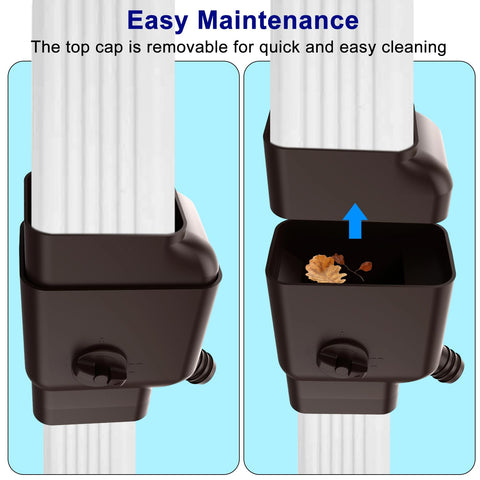 Unit directing rainwater into a barrel for gardening use