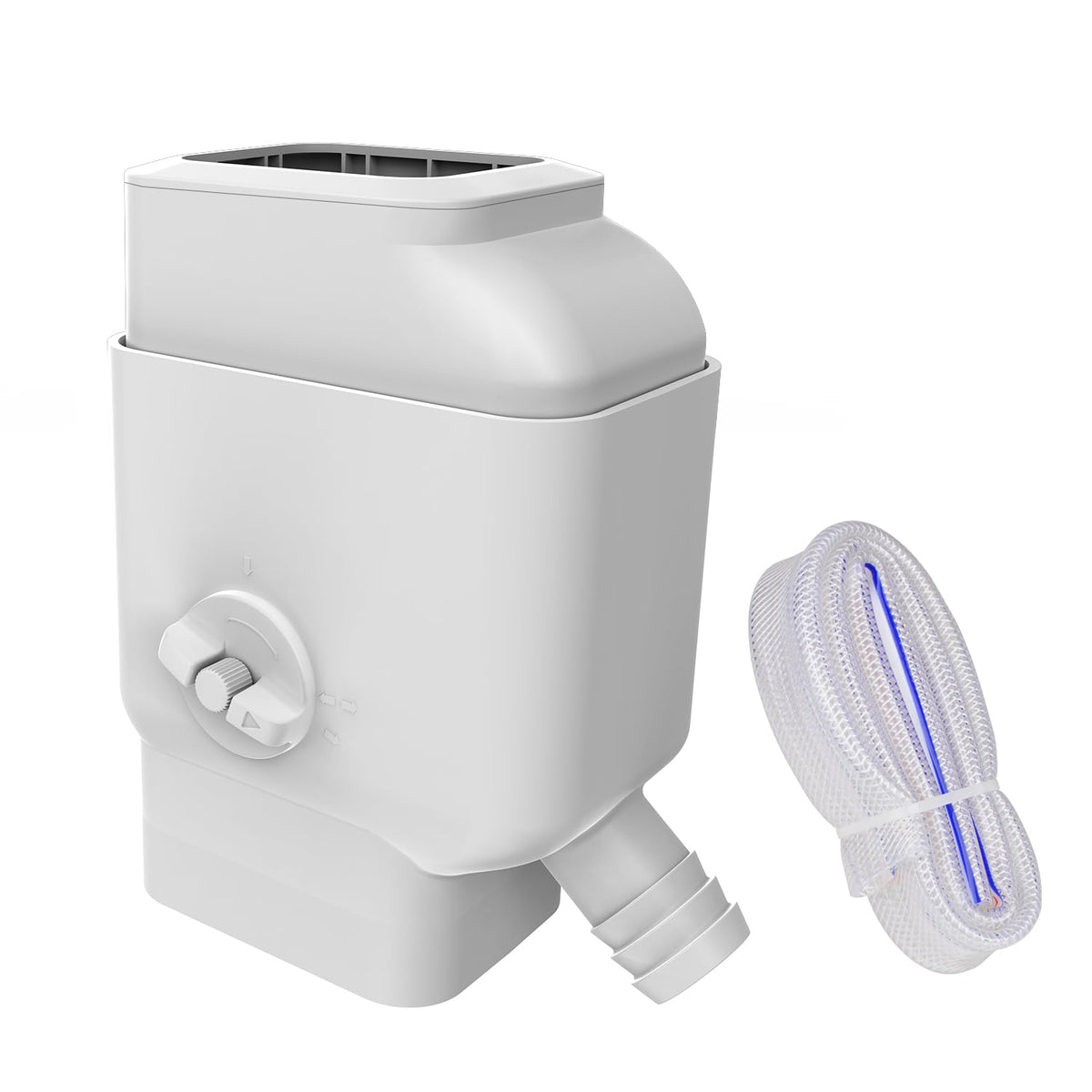 Prestantious downspout diverter universal-fit for 2x3/3x4 spouts enables easy rainwater capture.