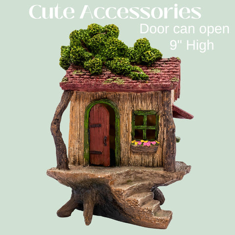PRETMANNS Fairy Garden House compact treehouse design fits small patios
