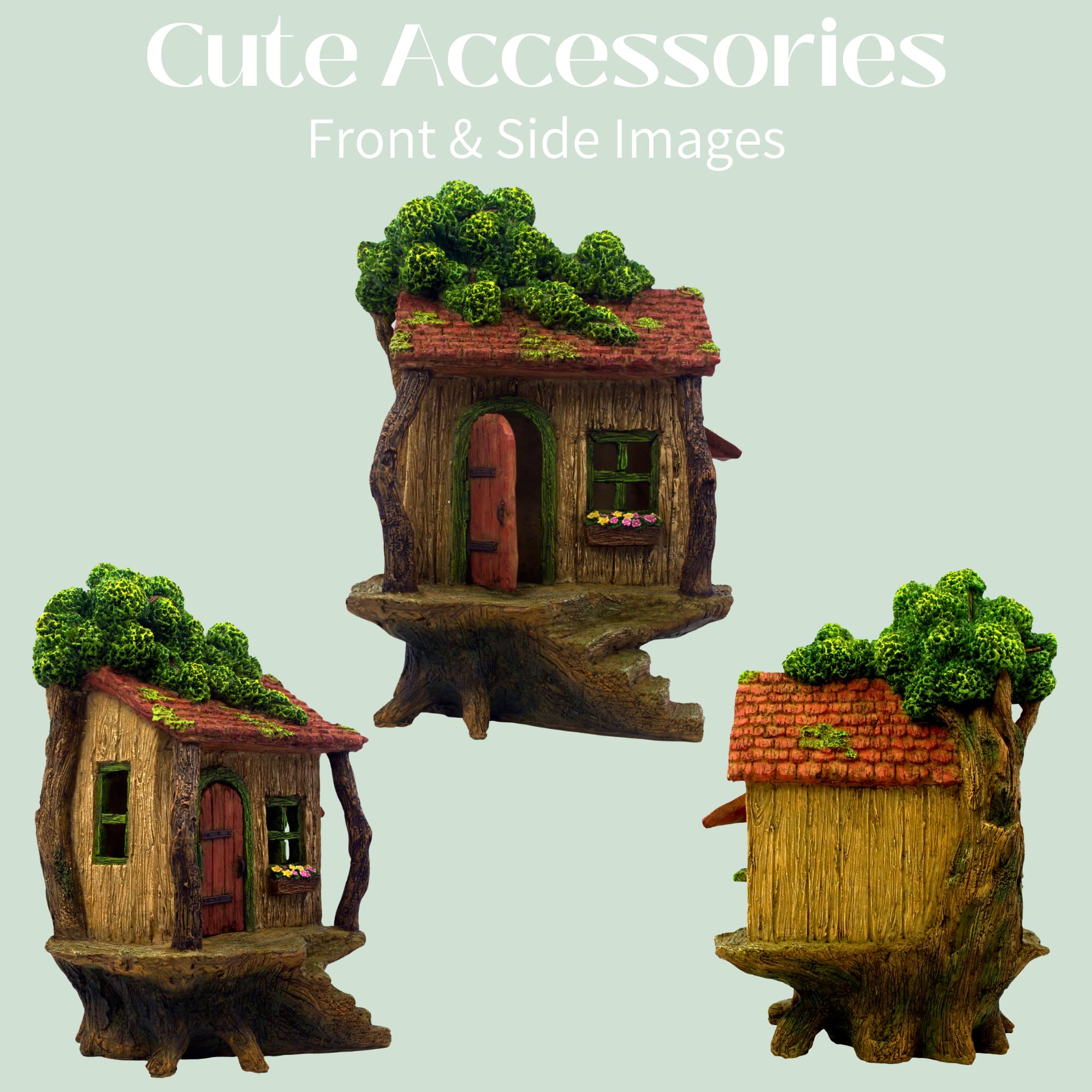 PRETMANNS Fairy Garden House garden accents complement succulents and tiny plants