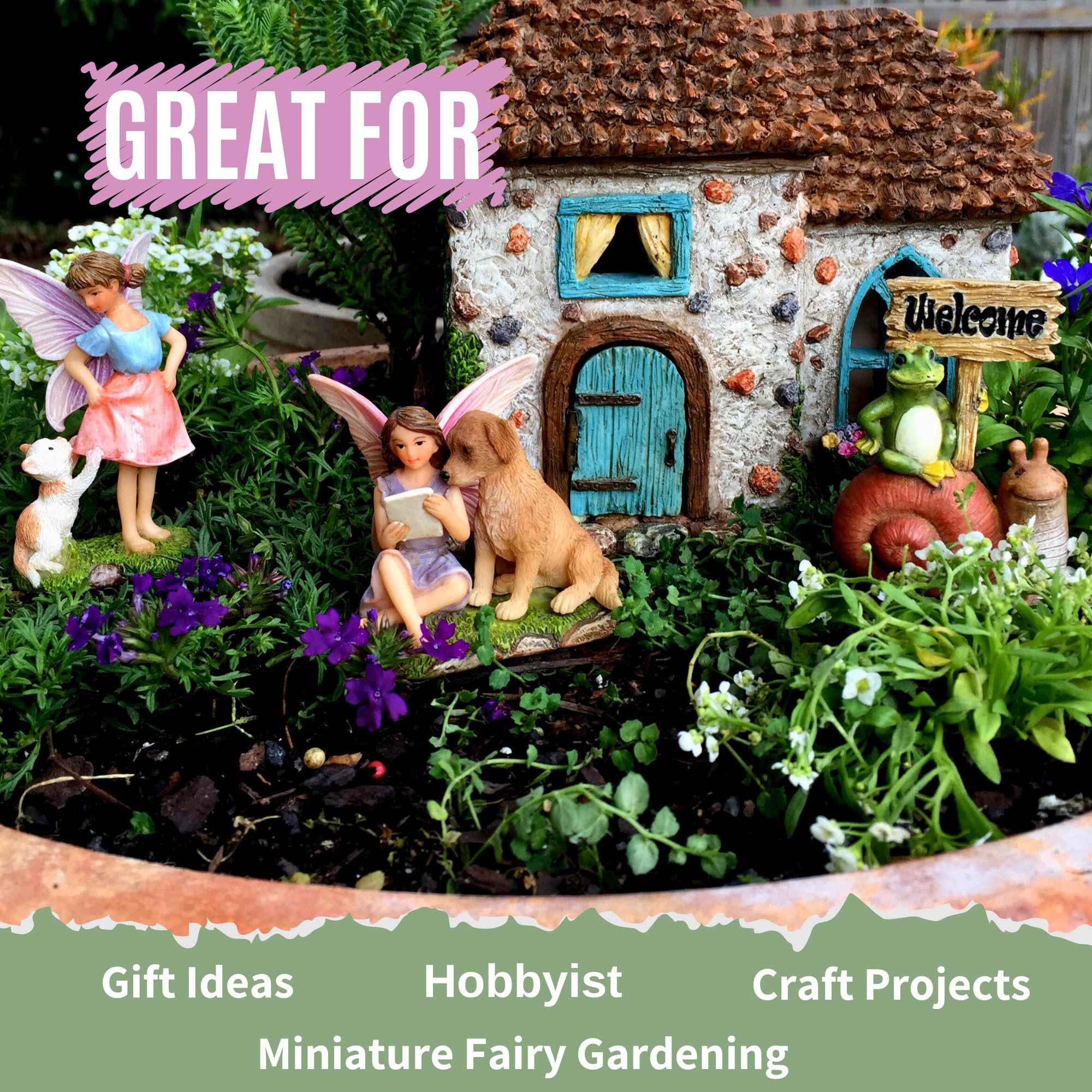 PRETMANNS Fairy Garden with succulents pairing option enhances display.