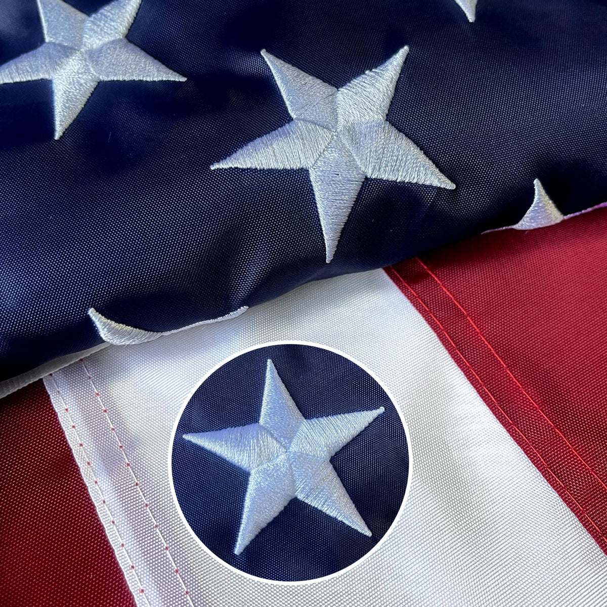 Pretty Jessie American flag 3x5 outdoor waving for year-round display.