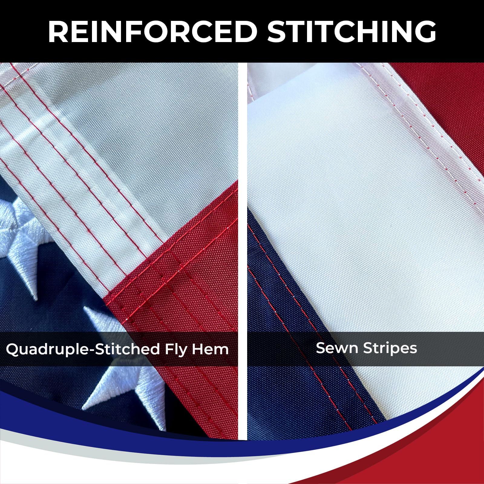 Pretty Jessie American flag sewn stripes detail highlights craftsmanship.