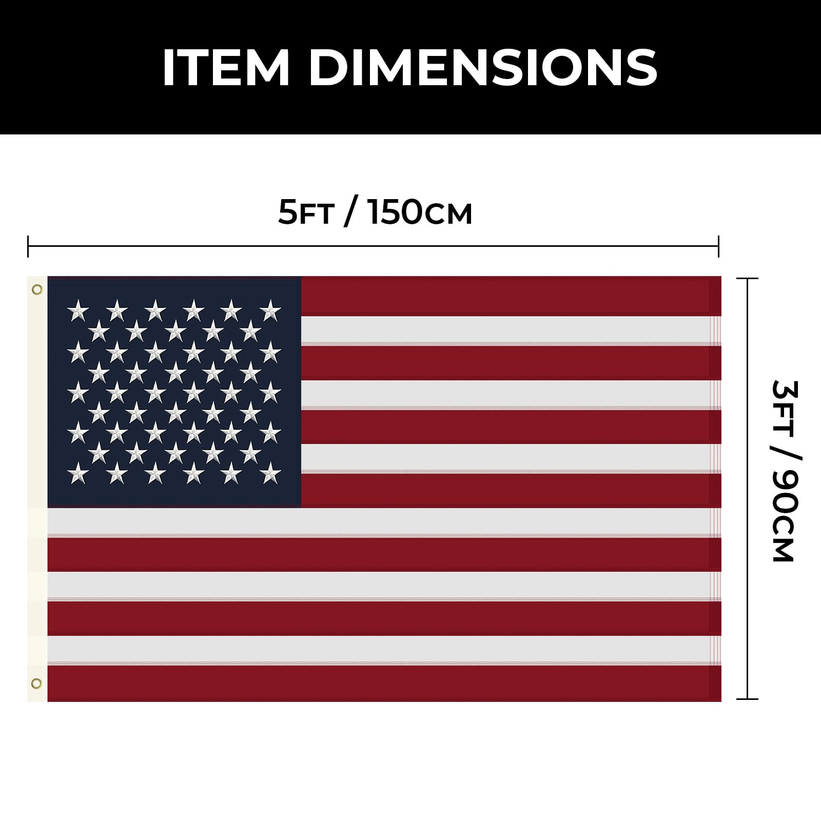 Pretty Jessie weatherproof flag enduring sun and rain outdoors.