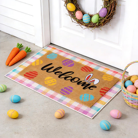 Easter porch decor mat adds seasonal appeal to the entryway
