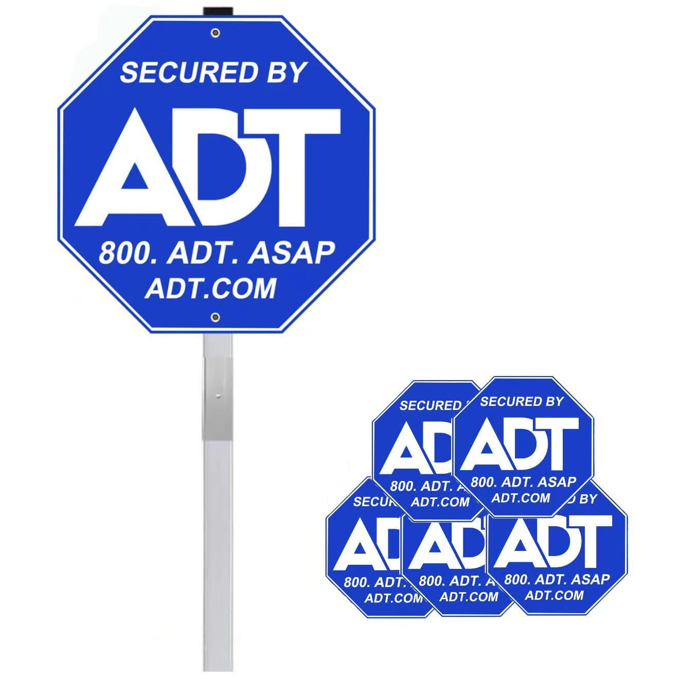 PreZiouz ADT sign 10x10 metal sign boosts yard visibility.