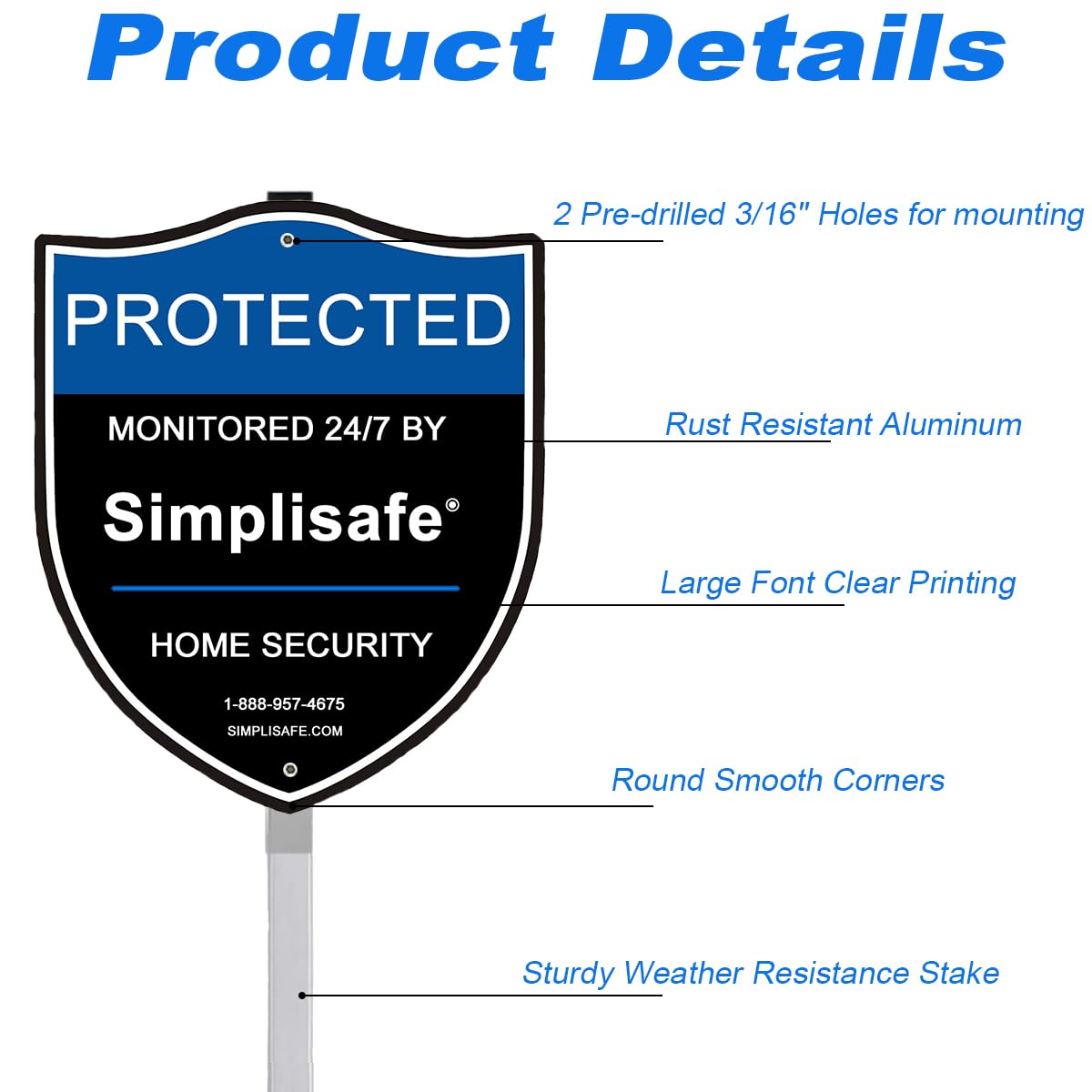 PreZiouz SimpliSafe-compatible yard sign showcases durable construction