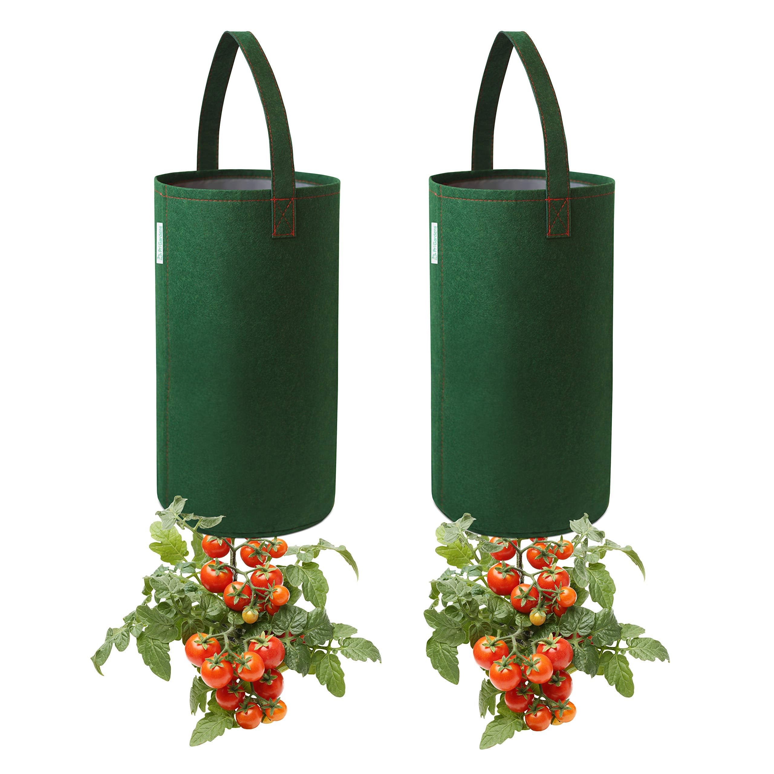 Pri Gardens upside-down planter left view highlighting space-saving design.