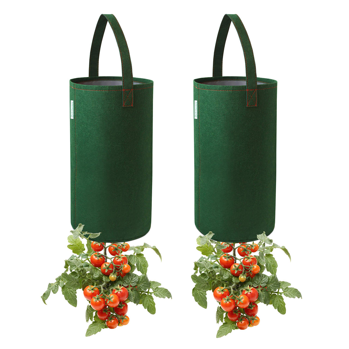 Pri Gardens upside-down planter left view highlighting space-saving design.