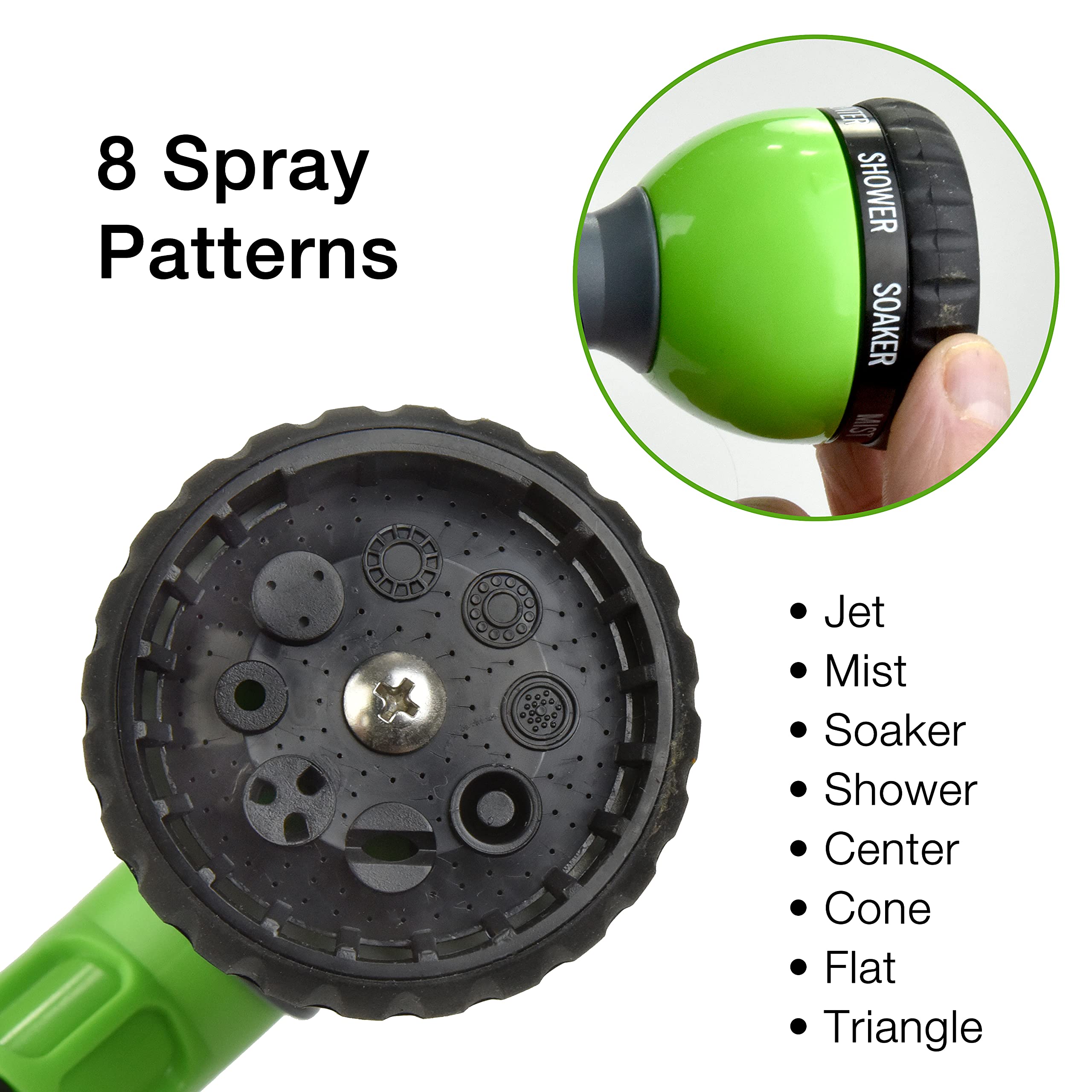 Pri Gardens watering wand thumb control delivers steady flow with minimal wrist strain.
