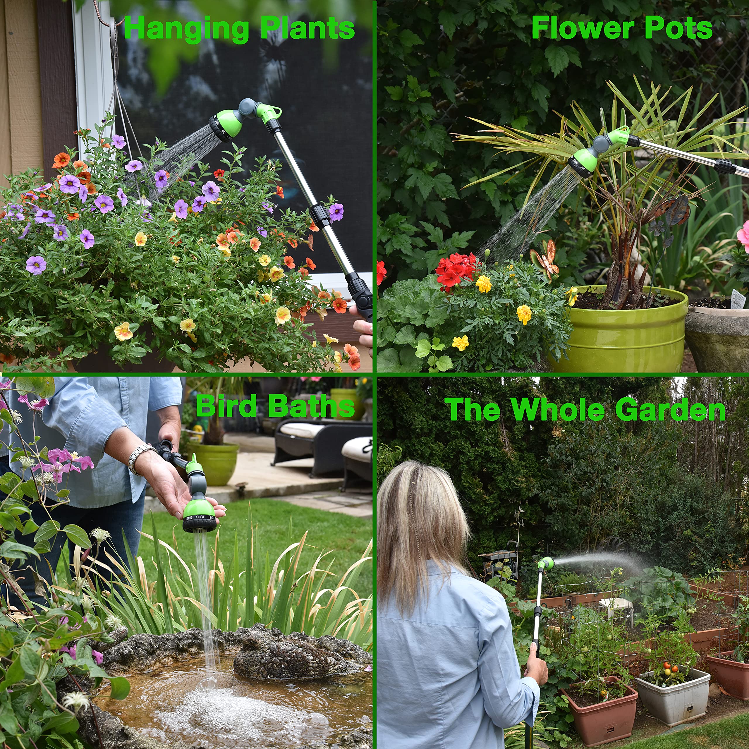 Pri Gardens watering wand zinc alloy handle combines strength with comfortable grip.