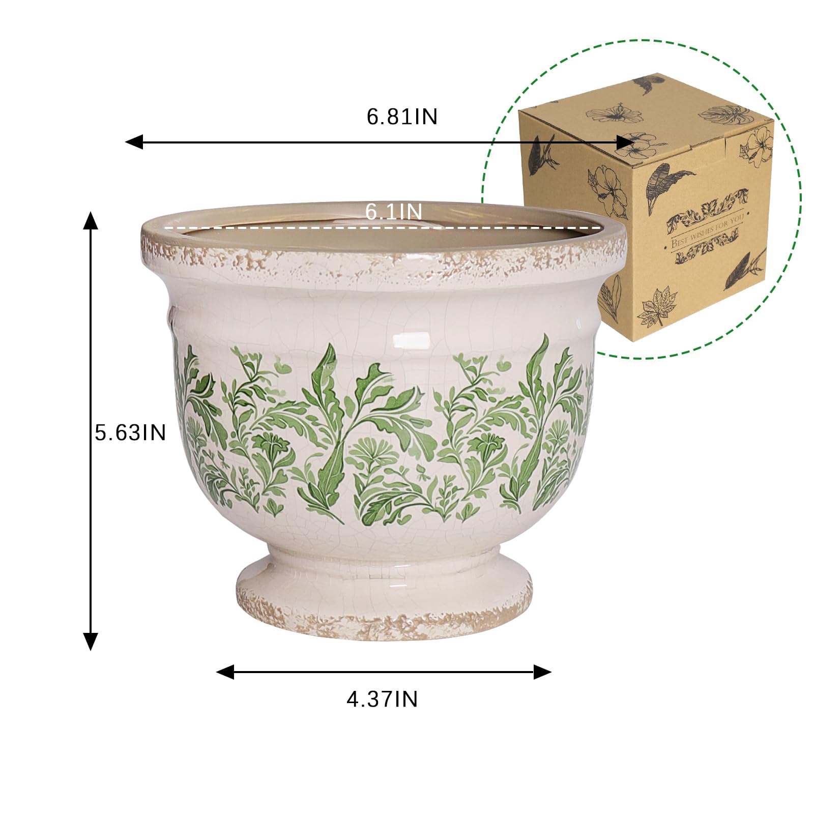 Pricetail six point eight inch diameter planter for compact indoor greenery.