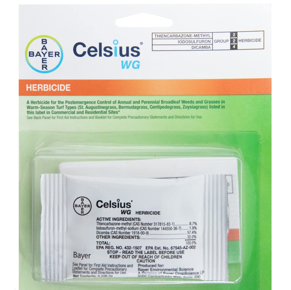Prime Source Celsius WG Easy Mix Packet ready for post-emerge weed control.