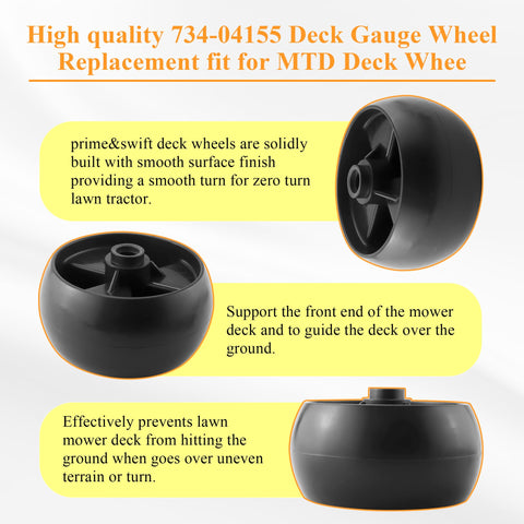 Prime&Swift 734-04155 deck wheel suits MTD models for even cuts