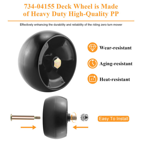 Prime&Swift 734-04155 deck wheel for Troy-Bilt enhances turning control