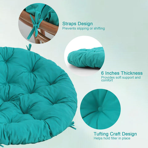 PrimePATIO Papasan cushion easy spot-clean maintenance