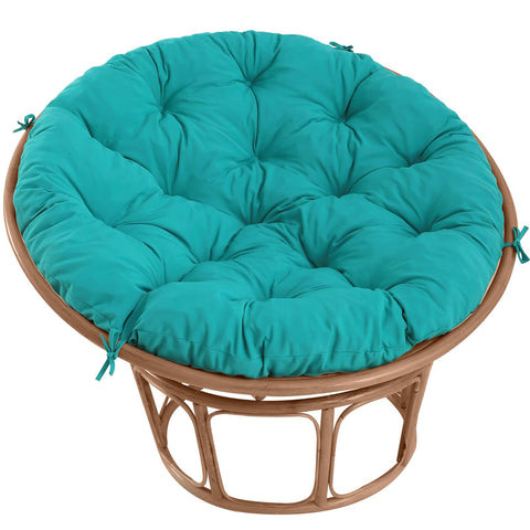 PrimePATIO Papasan cushion in blue for outdoor seating