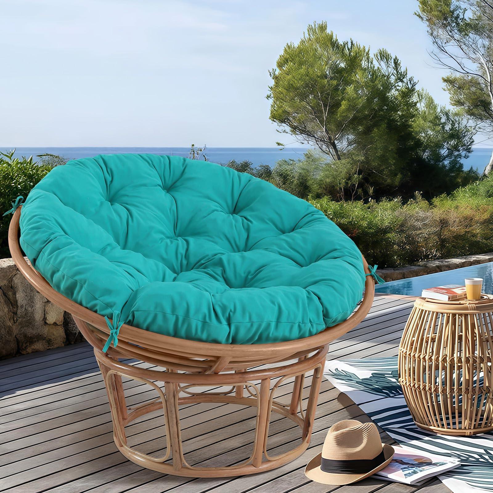 PrimePATIO Papasan cushion waterproof fabric close-up