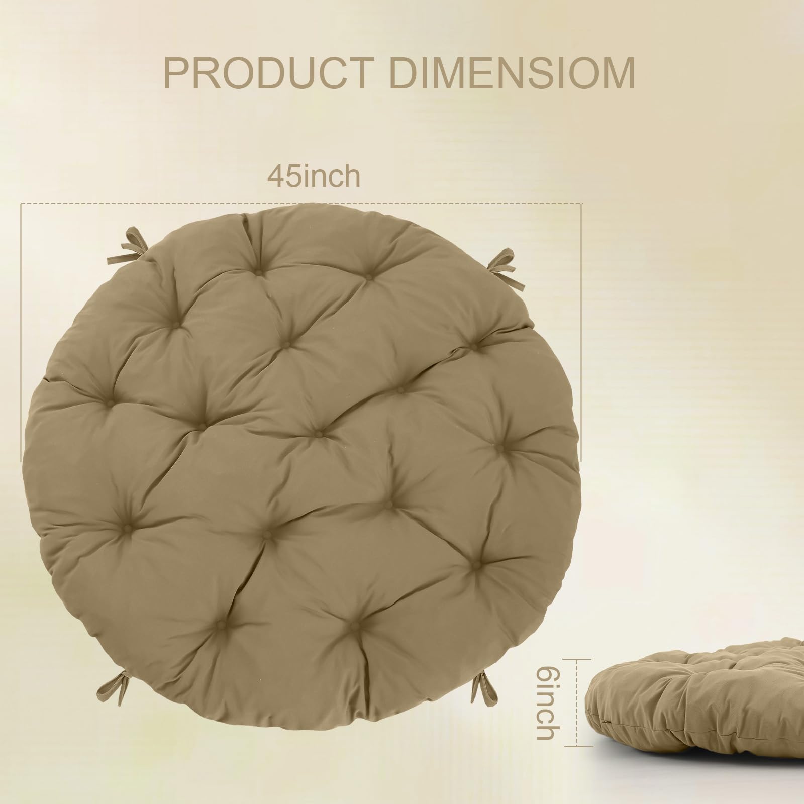 PrimePATIO porch and garden cushion in antique beige complements outdoor decor