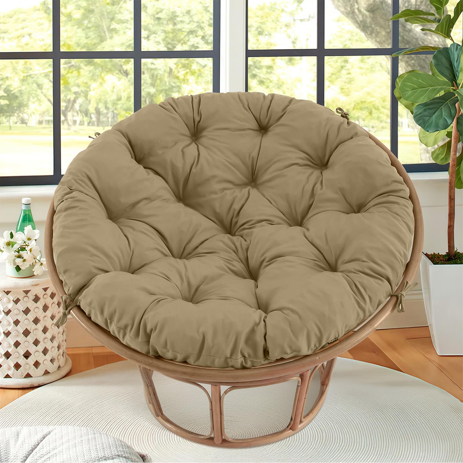PrimePATIO waterproof papasan seat pad keeps you dry in humid porch and garden settings