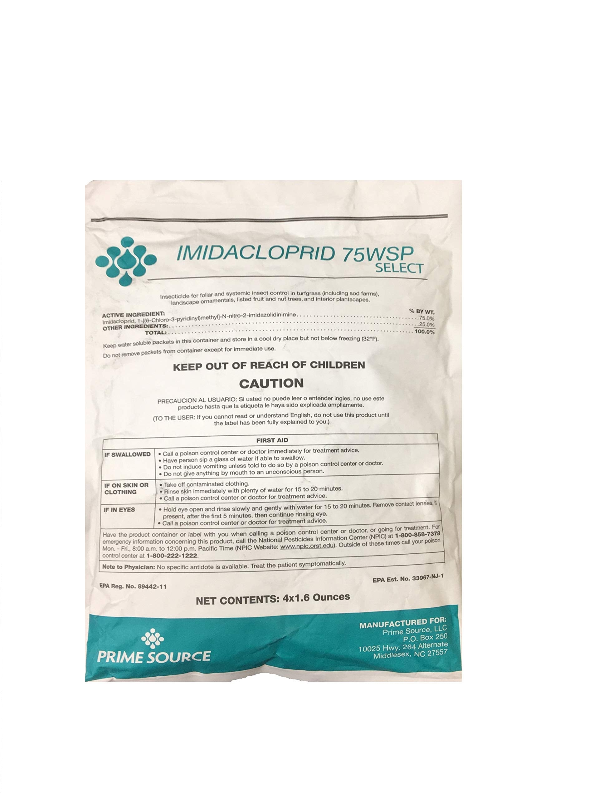 Primesource Imidacloprid 75WSP Select bottle for long-lasting turf pest control