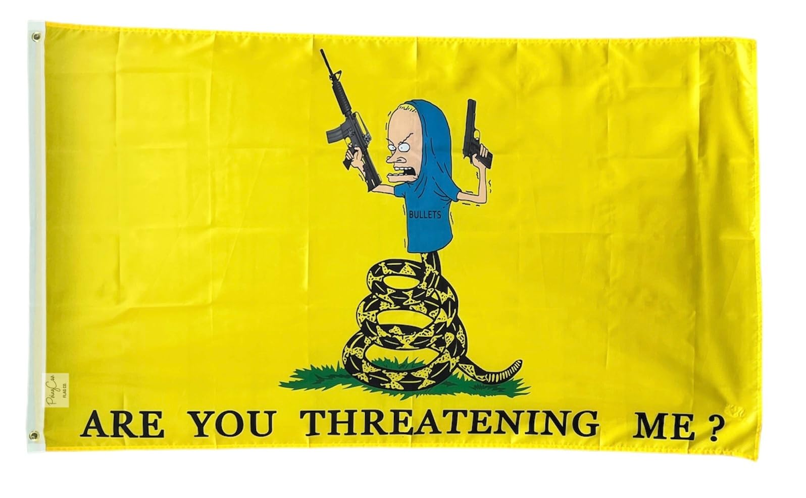 PringCor flag with Beavis Cornholio meme front view for outdoor display