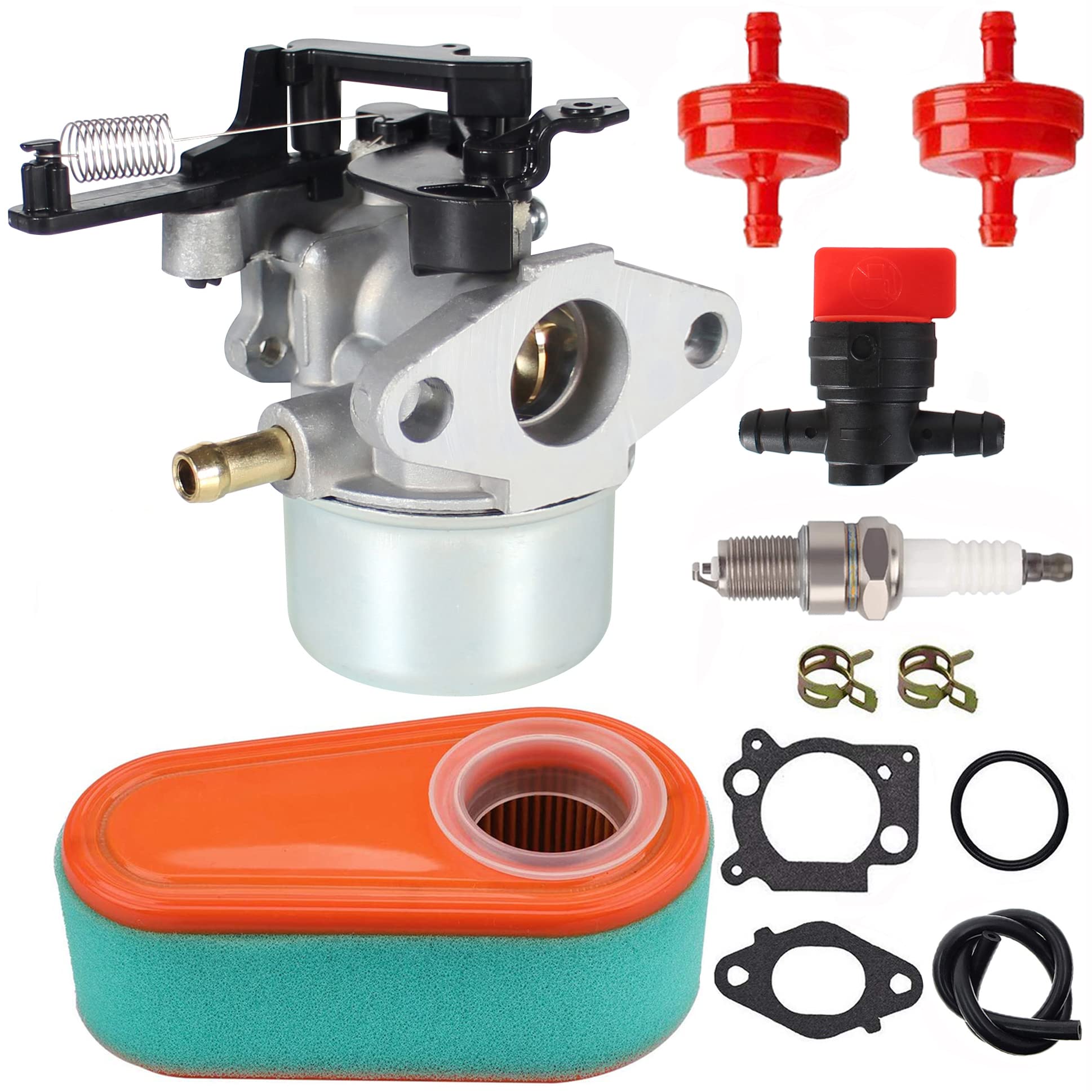 Pro Chaser carburetor close-up showing Briggs and Stratton compatibility and durable construction.